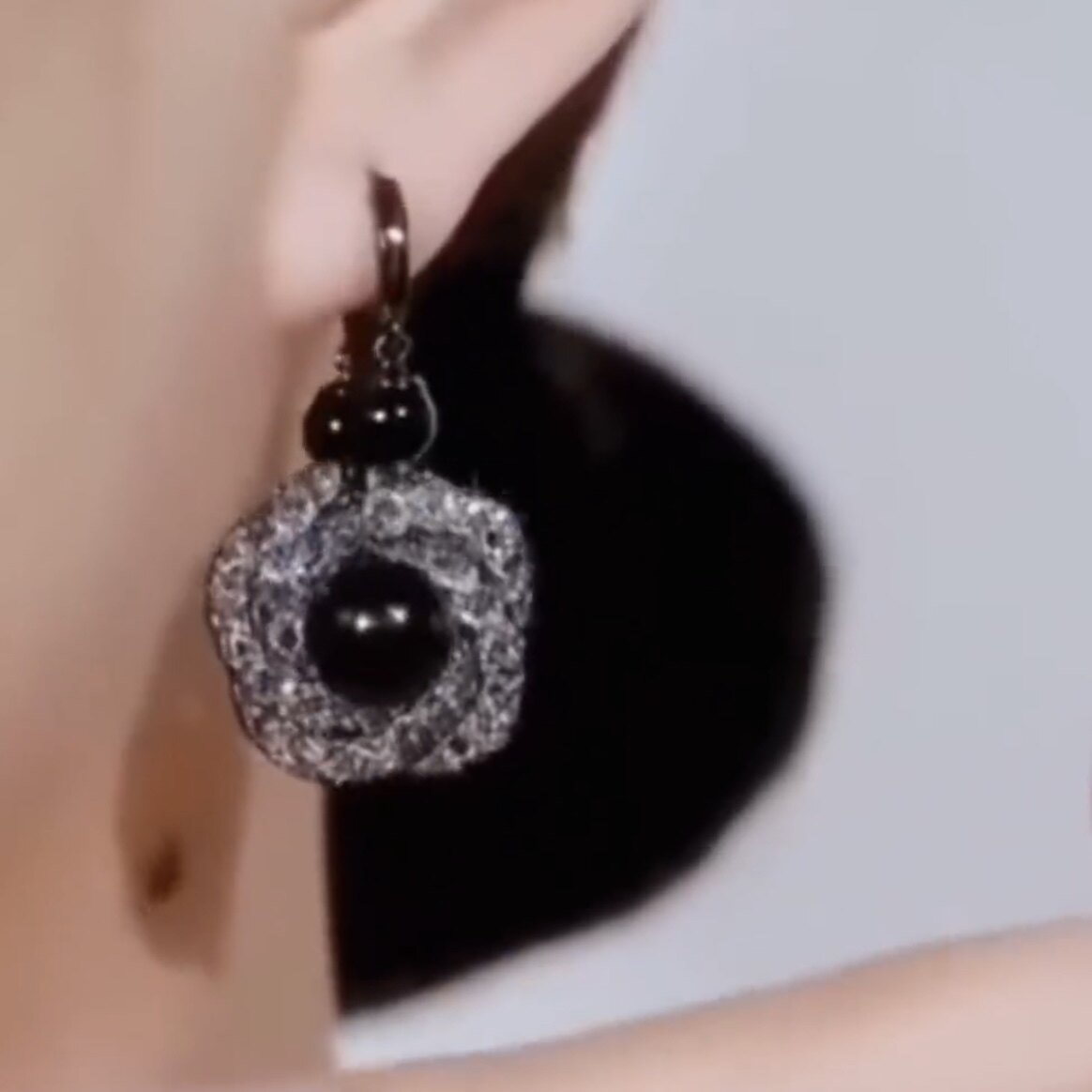 The Enchanting Black Flower Earrings Exude Sophistication
