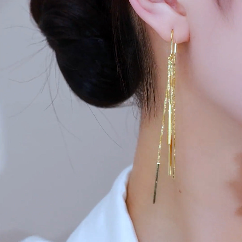 Elegant And Simple Long Tassel Earrings For Women, Perfect For Everyday Wear