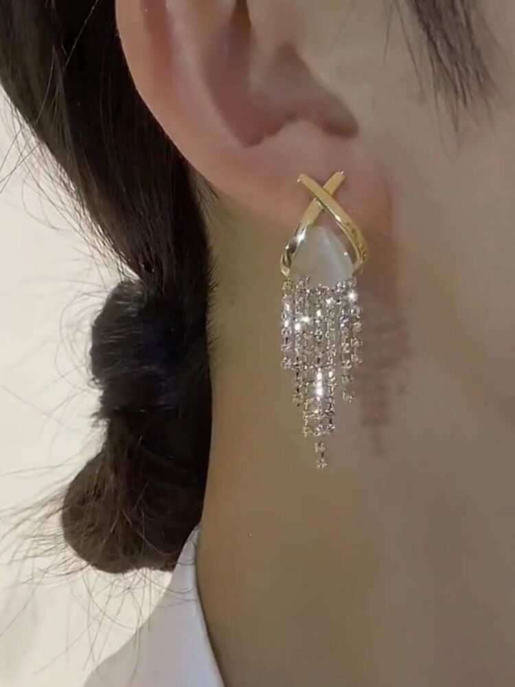 Vintage Tassel Drop Earrings for Women – S925 Sterling Silver Needle Luxury Statement Earrings
