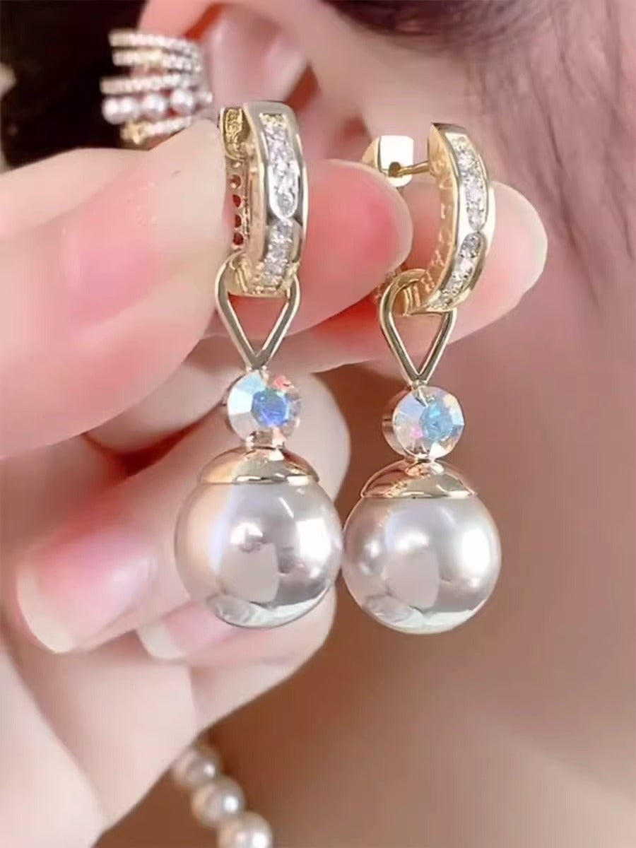 Temperament Pearl Pendant Earrings Women'S Accessories