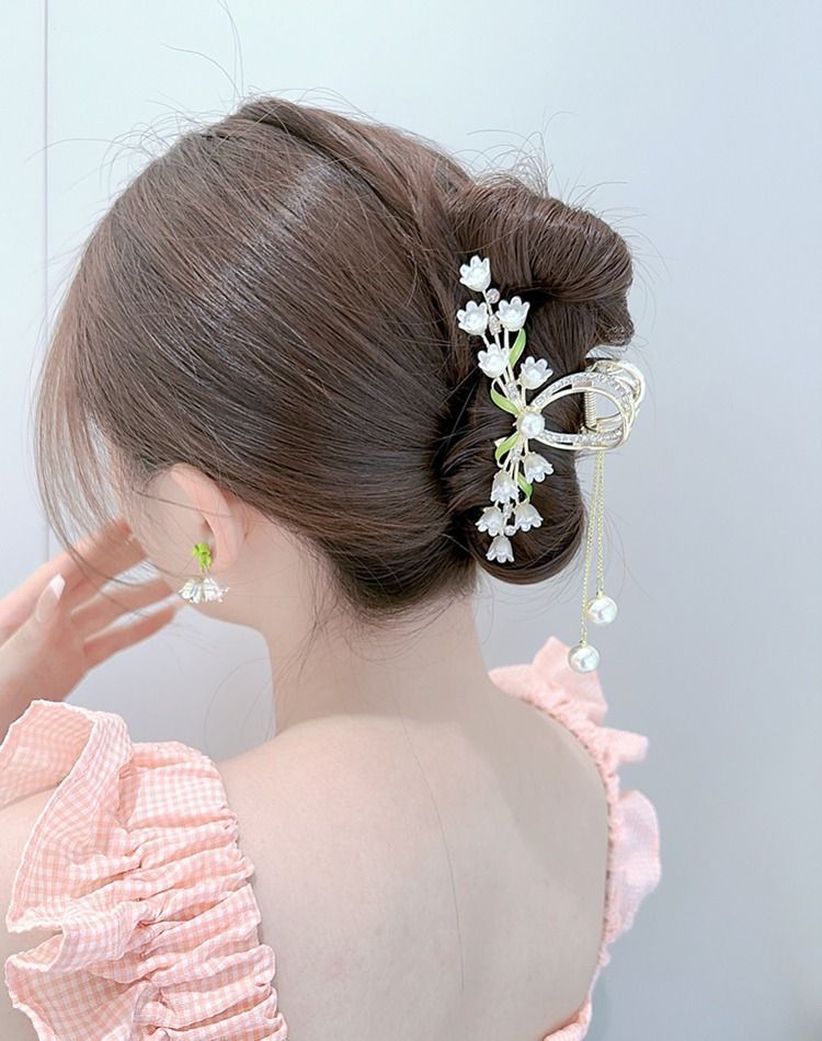 Lily Of The Valley Pearl Hair Clip Back Of The Head Hair Clip Hair Accessories