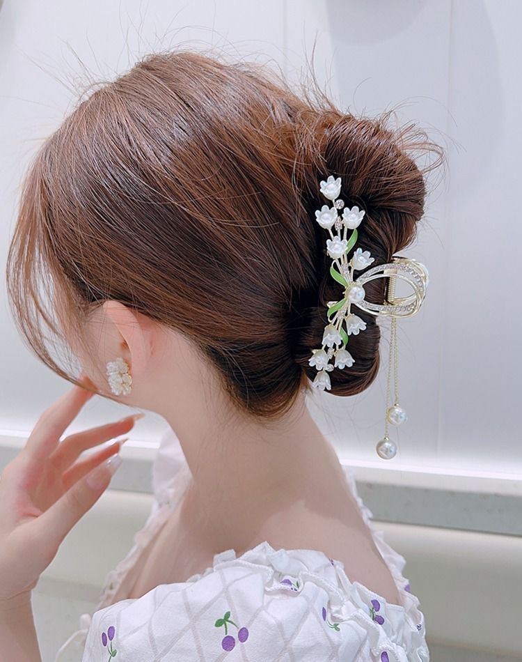 Lily Of The Valley Pearl Hair Clip Back Of The Head Hair Clip Hair Accessories