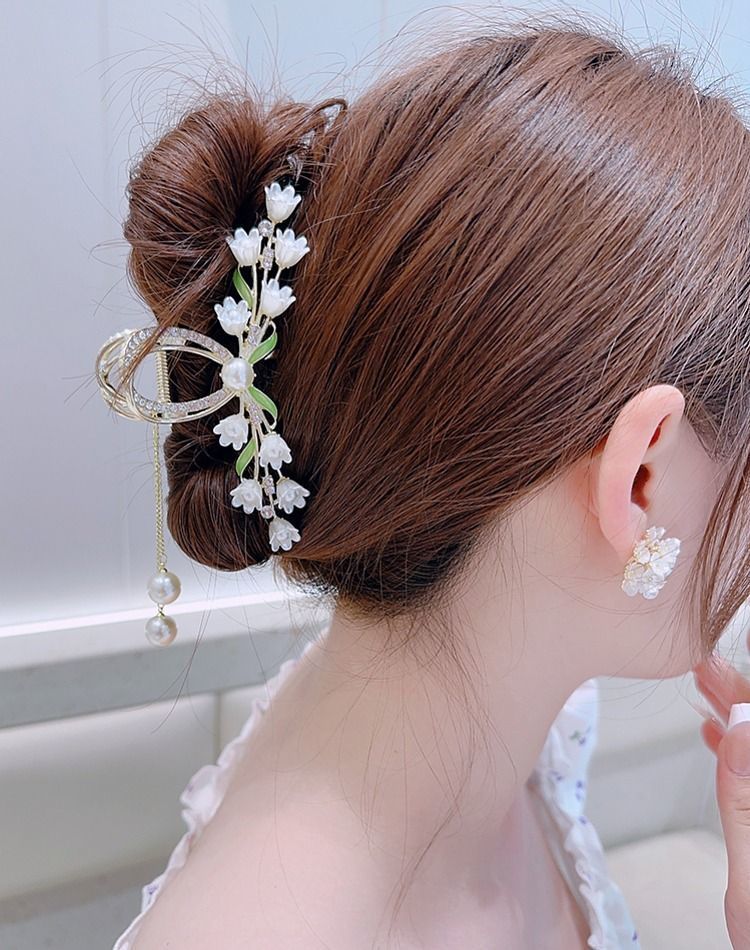Lily Of The Valley Pearl Hair Clip Back Of The Head Hair Clip Hair Accessories