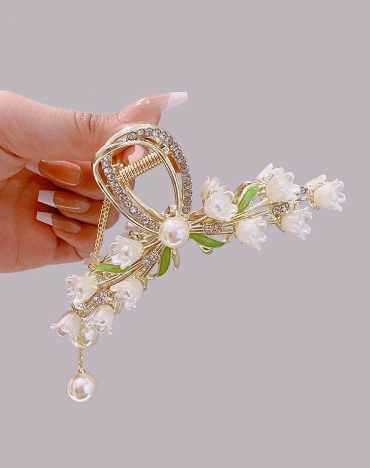 Lily Of The Valley Pearl Hair Clip Back Of The Head Hair Clip Hair Accessories