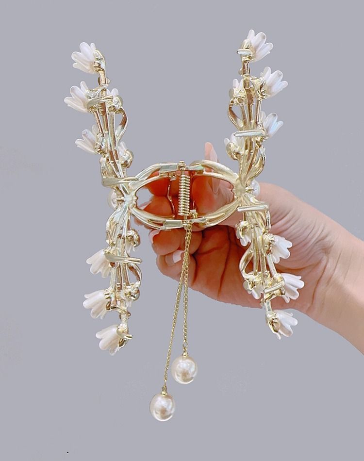 Lily Of The Valley Pearl Hair Clip Back Of The Head Hair Clip Hair Accessories