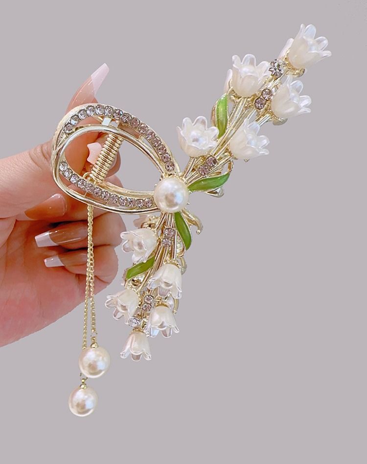 Lily Of The Valley Pearl Hair Clip Back Of The Head Hair Clip Hair Accessories
