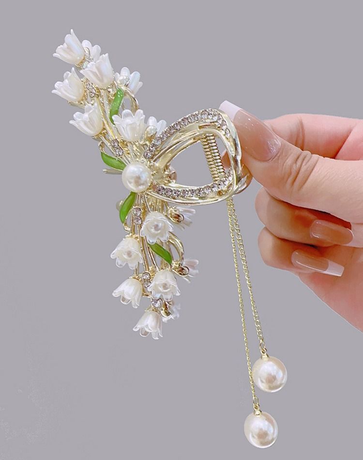 Lily Of The Valley Pearl Hair Clip Back Of The Head Hair Clip Hair Accessories