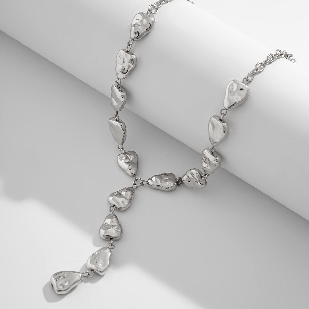 Schmuck Halskette Unregelmäßige Barock Y-förmige Schlüsselbeinkette Flache Tropfen Anhänger Halskette Weiblich