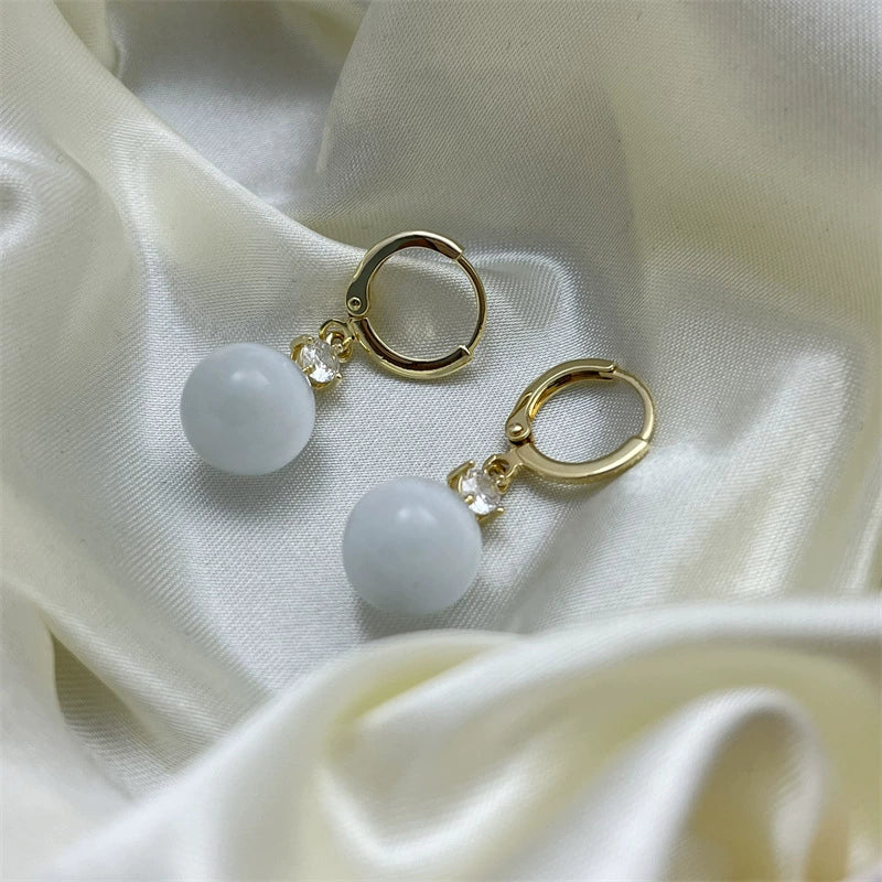 S925 Silver Needle Cat's Eye Earrings Small and Exquisite Earrings