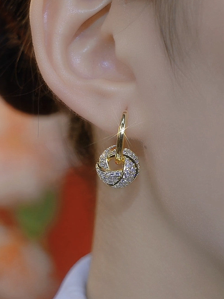 Elegant Rhinestone Ball Hoop Earrings for Women – Chic, Versatile & Stylish Everyday Jewelry