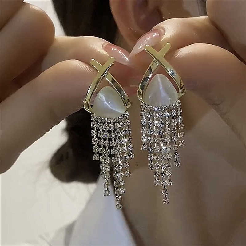 Vintage Tassel Drop Earrings for Women – S925 Sterling Silver Needle Luxury Statement Earrings