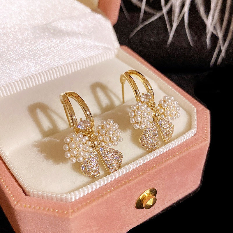 Fashionable And Fresh Bow Earrings S925 Silver Needle Earrings