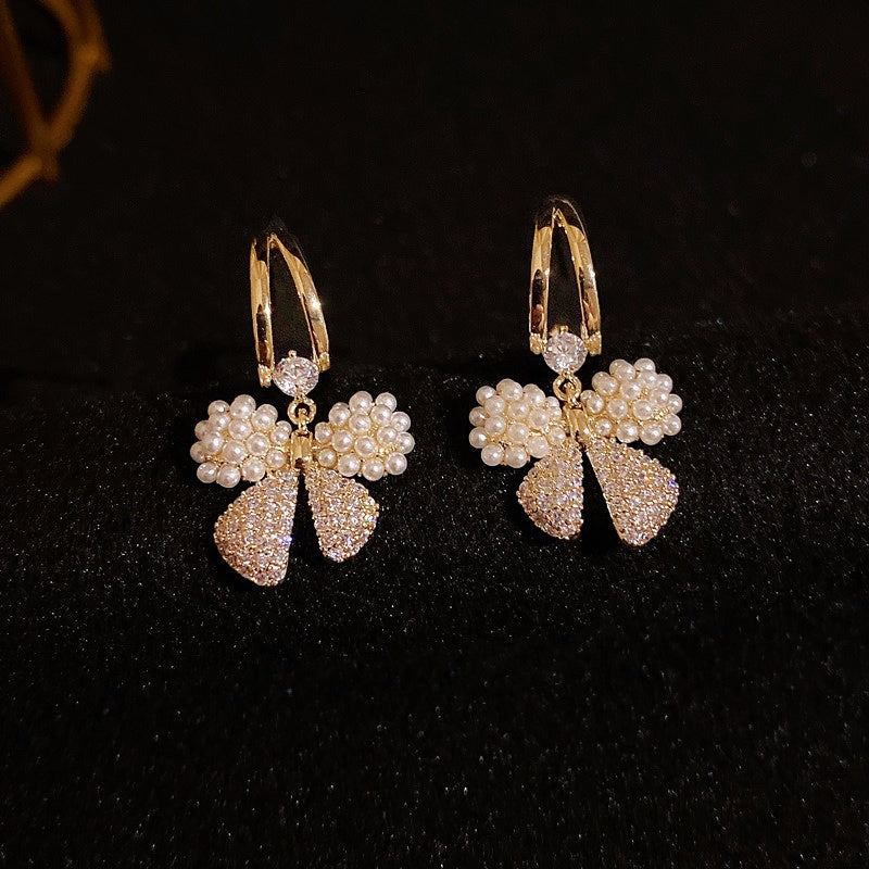 Fashionable And Fresh Bow Earrings S925 Silver Needle Earrings