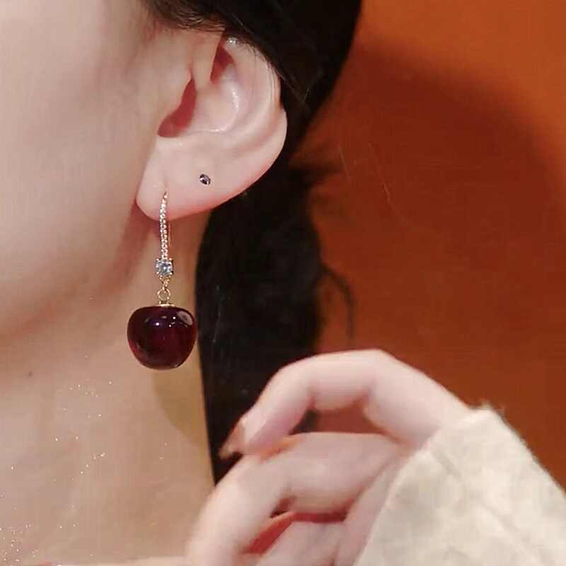 Fashionable and Elegant Cherry Earrings Outlet Women's Accessories