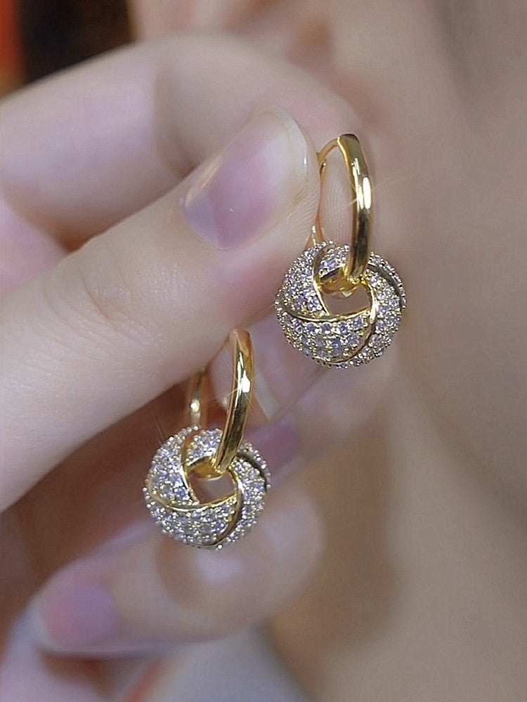Elegant Rhinestone Ball Hoop Earrings for Women – Chic, Versatile & Stylish Everyday Jewelry