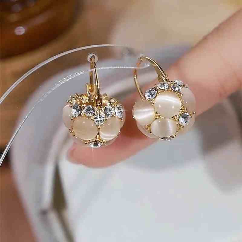 18K Gold Light Luxury Full Diamond Cat’s Eye Women’s Accessories