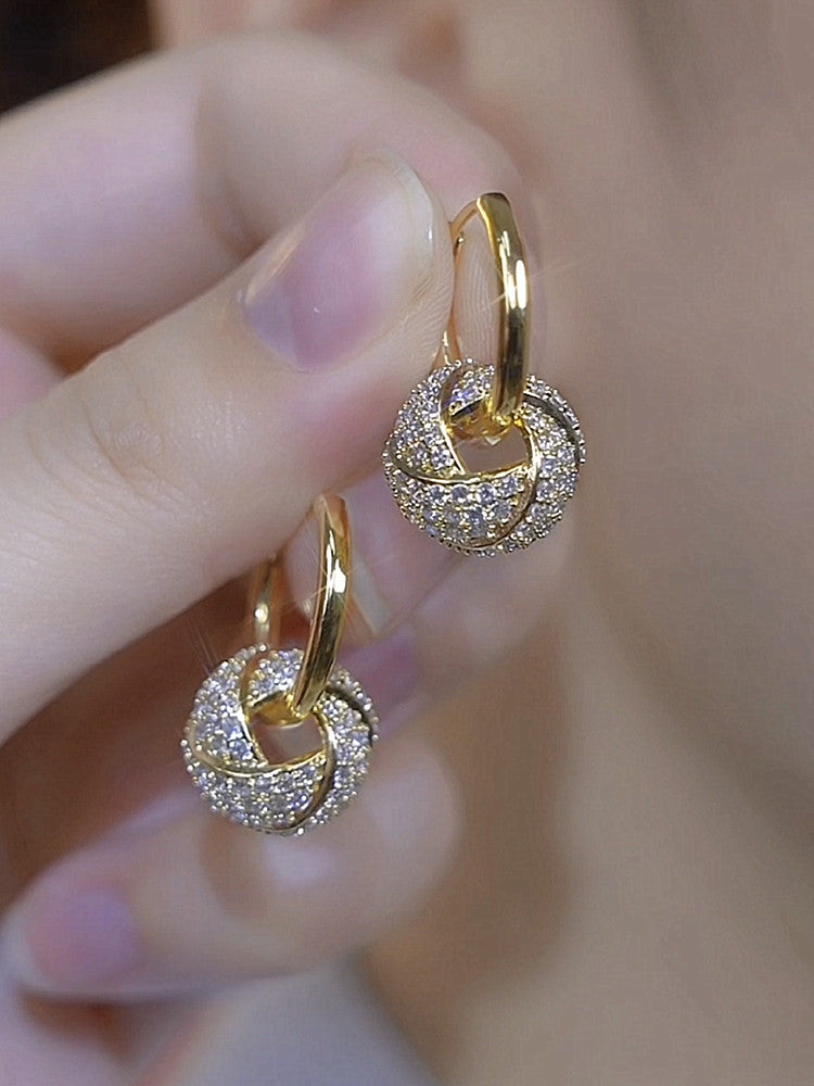 Elegant Rhinestone Ball Hoop Earrings for Women – Chic, Versatile & Stylish Everyday Jewelry
