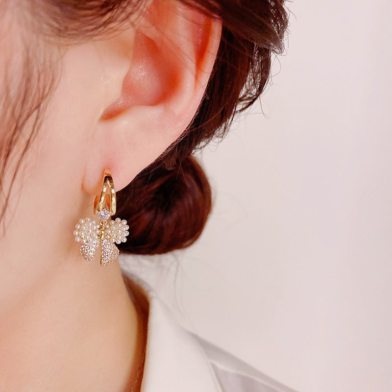 Fashionable And Fresh Bow Earrings S925 Silver Needle Earrings